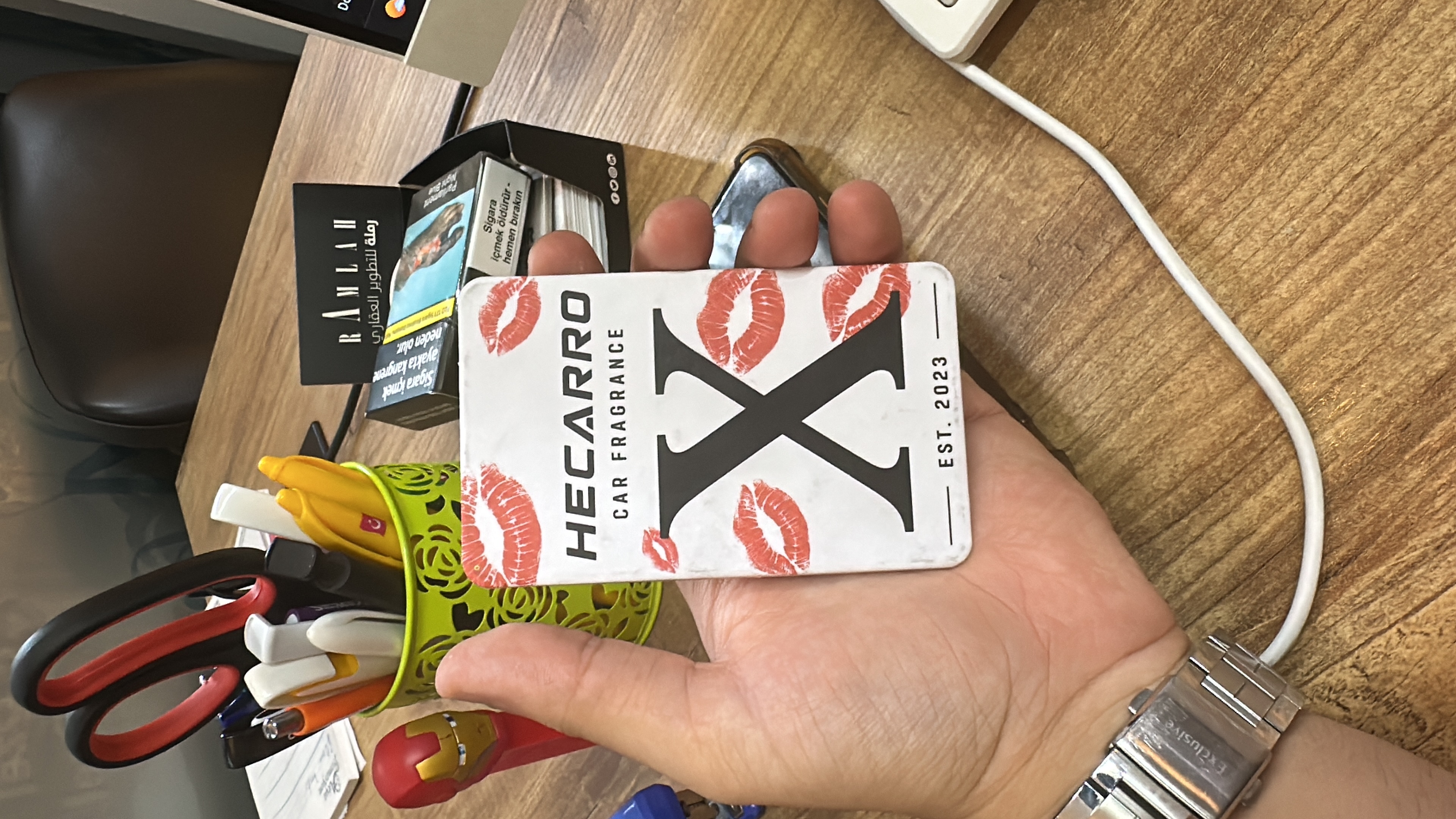 Désodorisant avec sa propre carte d’en-tête pour la vente